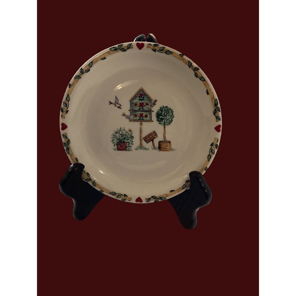 Vintage 1990 Casuals Made By China Pearl Thompson Pottery Birdhouse / Vines Plat